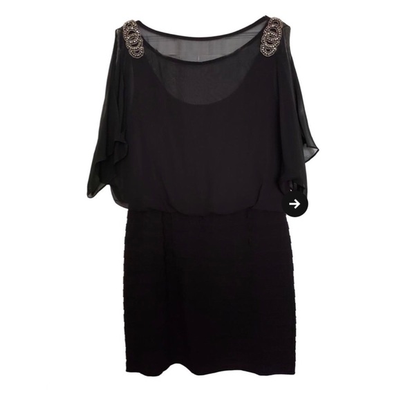 black embellished bodycon dress